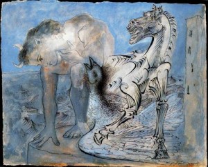 fauno, caballo y pajaro. 36. picasso. museo picasso. paris