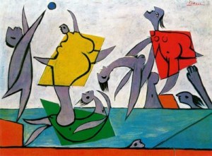 juegos de playa y salvamento. 32.picasso. colección particular. suiza