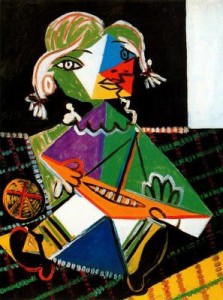 maya con un barco. 38. picasso. colección privada. Lucerne.