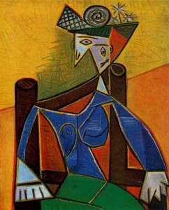 mujer sentada en un sillón.41. picasso.