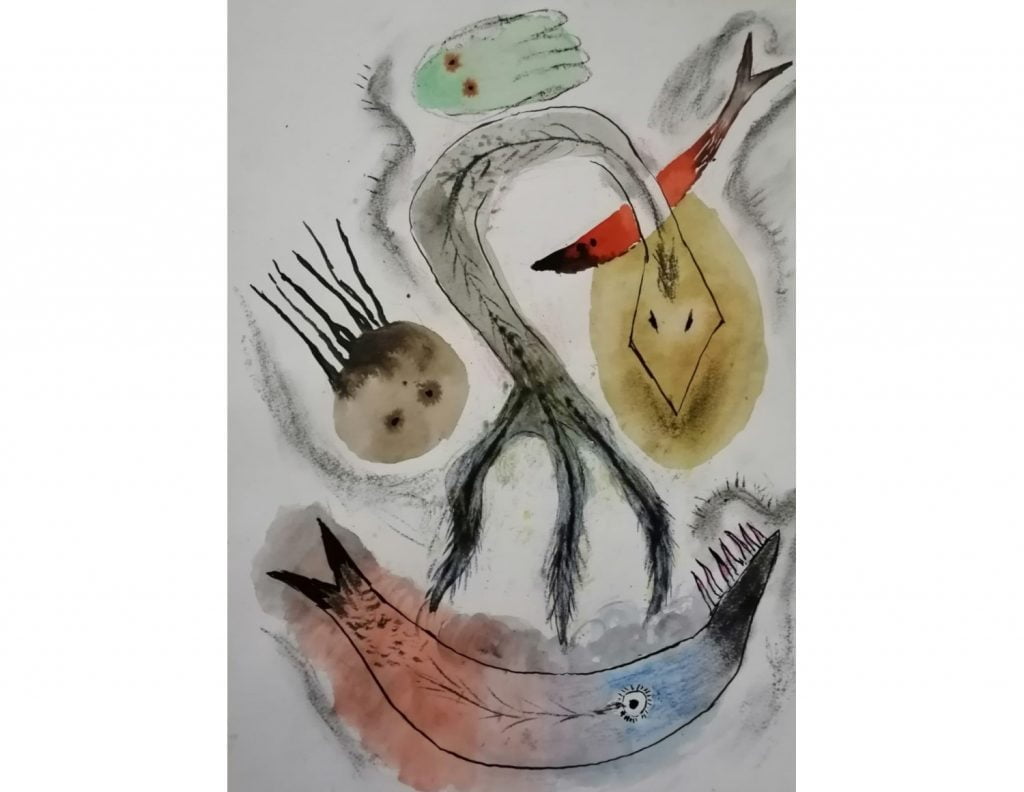 No Title. Paint on paper. 48 x 30 cm.