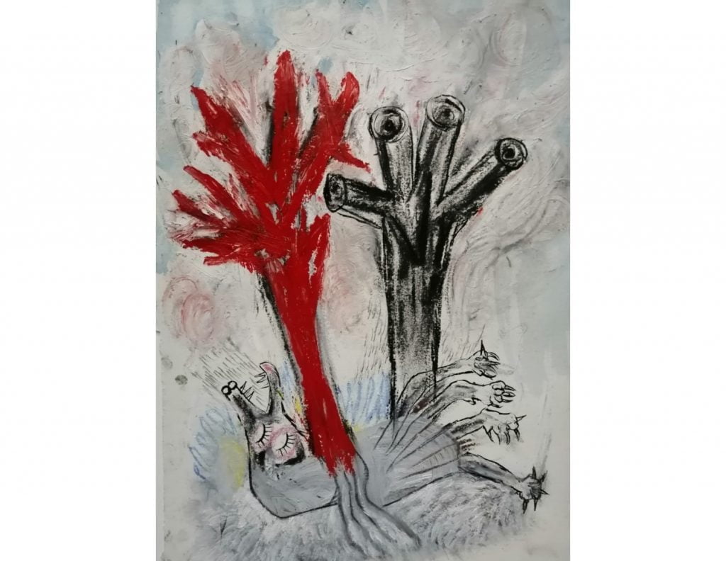 Sin Título. Pintura sobre papel. 43 x 30cm.